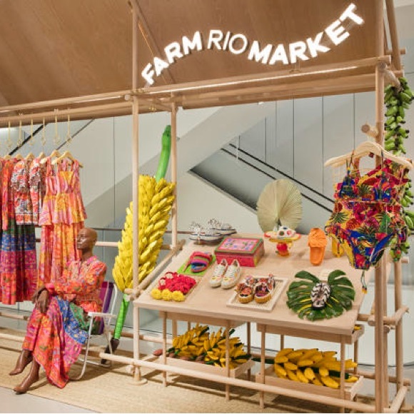 Farm Rio Monstera Leaf Slide Sandals in Green - Picture 3 of 11